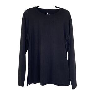 Solbari Black UPF 50+ Long Sleeve T-Shirt with Thumb Holes Size Large